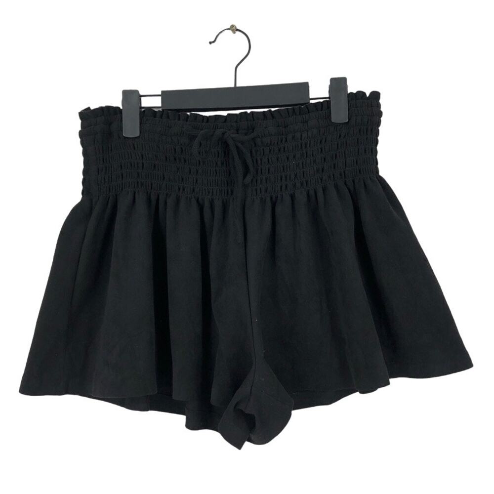 Vestique Athletic Shorts Womens Medium Black Stretch Paperbag Flowy High Rise